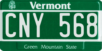 VT license plate CNY568