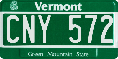 VT license plate CNY572