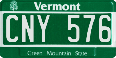 VT license plate CNY576