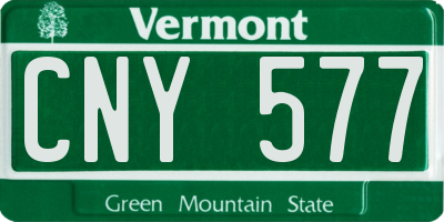 VT license plate CNY577