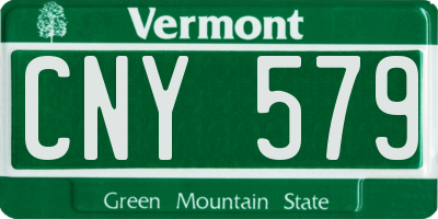 VT license plate CNY579