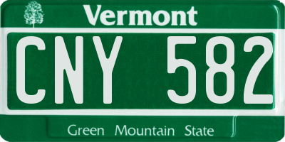 VT license plate CNY582