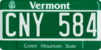 VT license plate CNY584