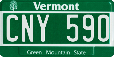 VT license plate CNY590
