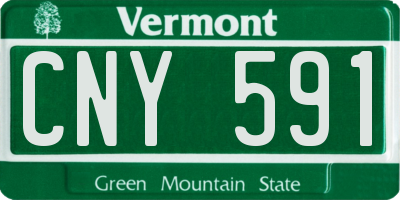 VT license plate CNY591
