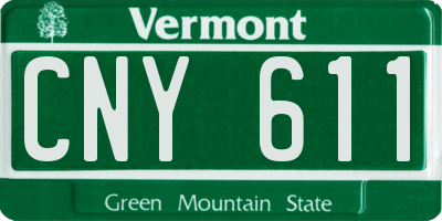 VT license plate CNY611