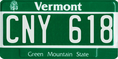 VT license plate CNY618