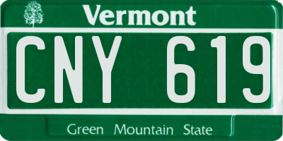 VT license plate CNY619