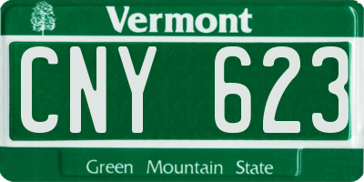 VT license plate CNY623