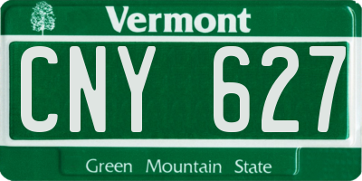 VT license plate CNY627