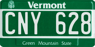 VT license plate CNY628
