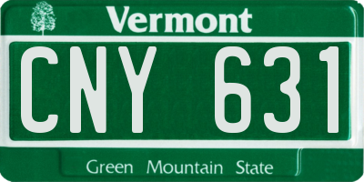 VT license plate CNY631