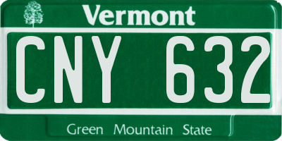 VT license plate CNY632