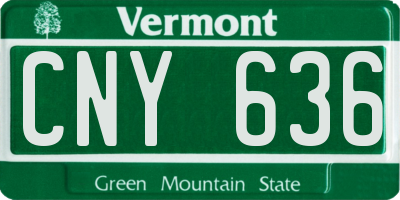 VT license plate CNY636