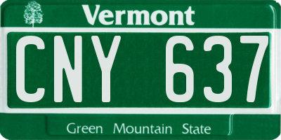 VT license plate CNY637