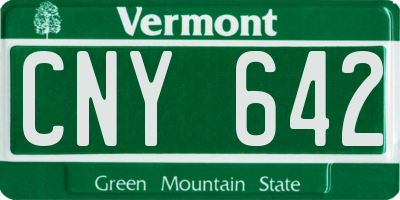 VT license plate CNY642