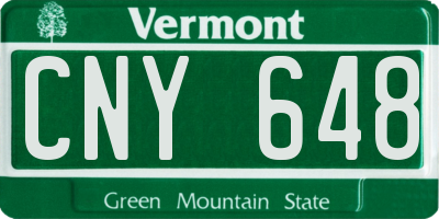 VT license plate CNY648