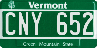 VT license plate CNY652