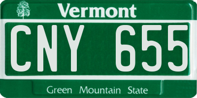 VT license plate CNY655