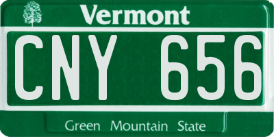 VT license plate CNY656