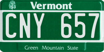 VT license plate CNY657