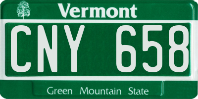 VT license plate CNY658