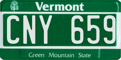 VT license plate CNY659