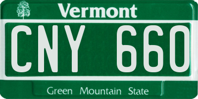 VT license plate CNY660