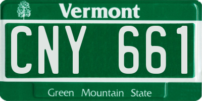 VT license plate CNY661