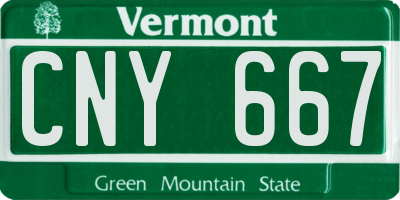 VT license plate CNY667