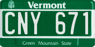 VT license plate CNY671