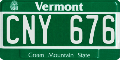 VT license plate CNY676