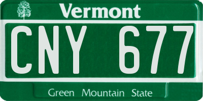 VT license plate CNY677