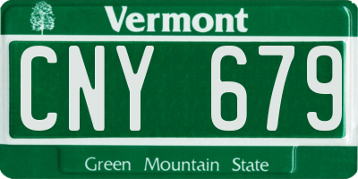 VT license plate CNY679