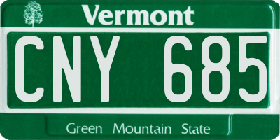 VT license plate CNY685
