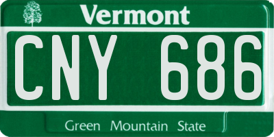 VT license plate CNY686