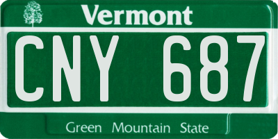VT license plate CNY687
