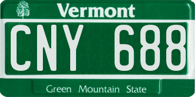 VT license plate CNY688