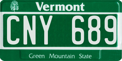 VT license plate CNY689