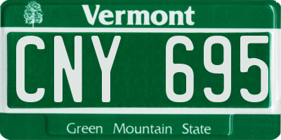 VT license plate CNY695