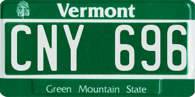 VT license plate CNY696