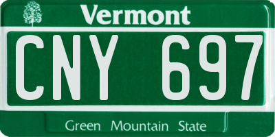 VT license plate CNY697