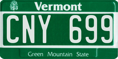 VT license plate CNY699