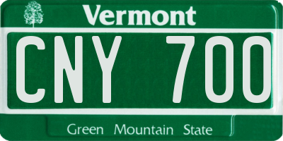 VT license plate CNY700