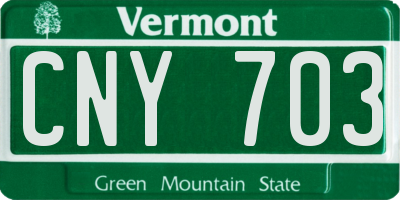 VT license plate CNY703