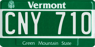 VT license plate CNY710