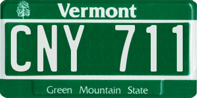 VT license plate CNY711
