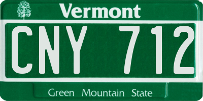 VT license plate CNY712