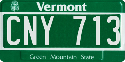 VT license plate CNY713