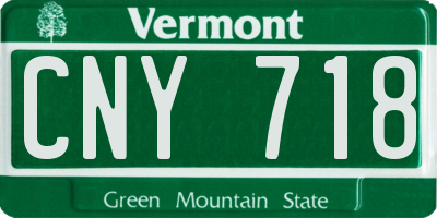 VT license plate CNY718